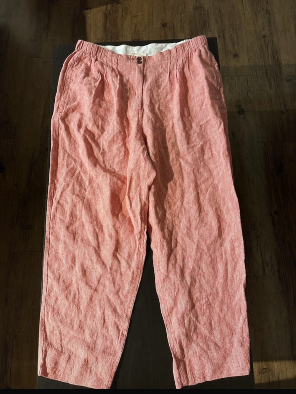 Poetry Red / White Linen Trousers